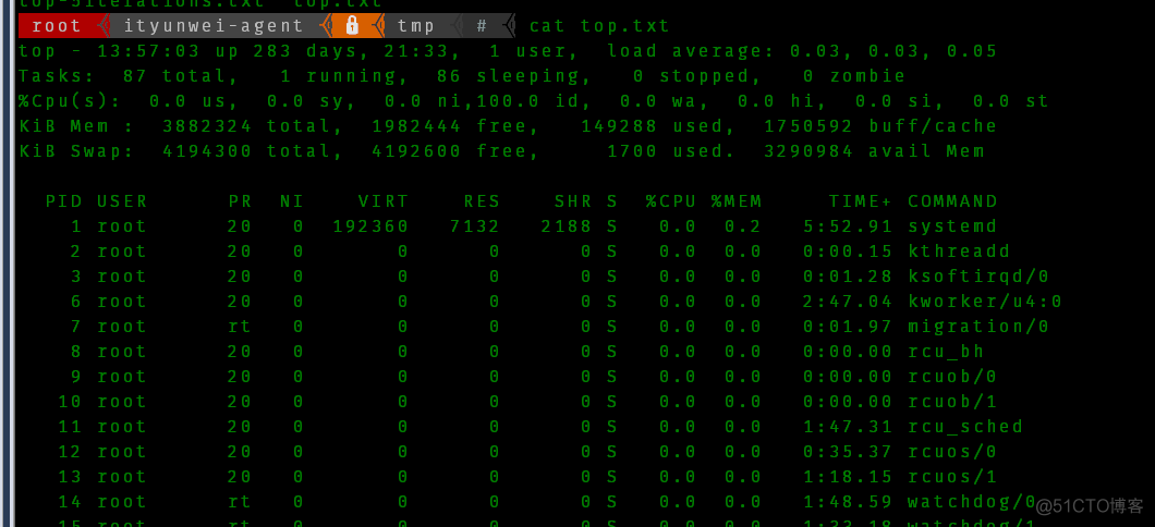 巧用linux-top的批处理模式