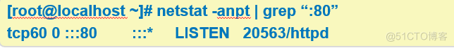 [r.oqt@lpcalhpst netstat -app_t I grep ":80" 
tcp60 0 
LISTEN 205631httpd 