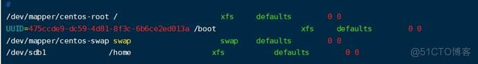 /dev/•por/cøntos-root / 
/dev/sc%l 
'boot 
defaul ts 
xfs 
defaults 
de faul ts 