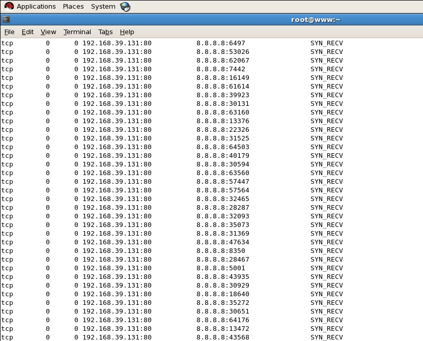 Linux下分析SYN flood攻击案例 _IP地址_03