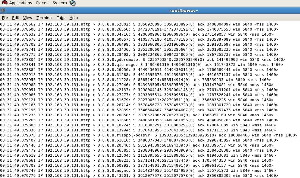 Linux下分析SYN flood攻击案例 _Linux_04