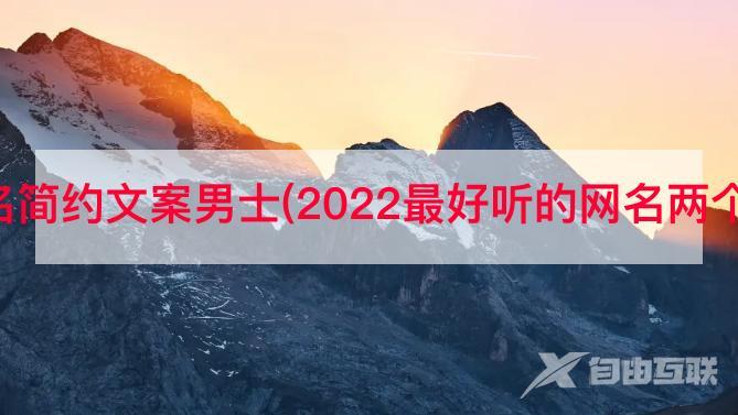 抖音网名简约文案男士(2022更好听的网名两个字男生)