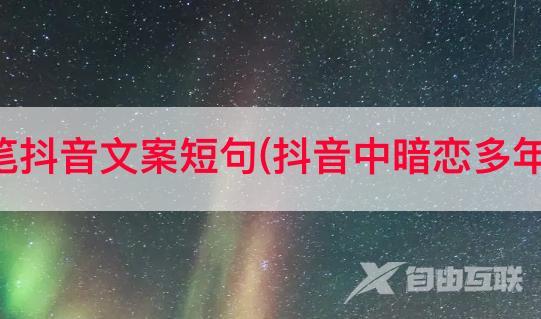 暗恋随笔抖音文案短句(抖音中暗恋多年的句子)