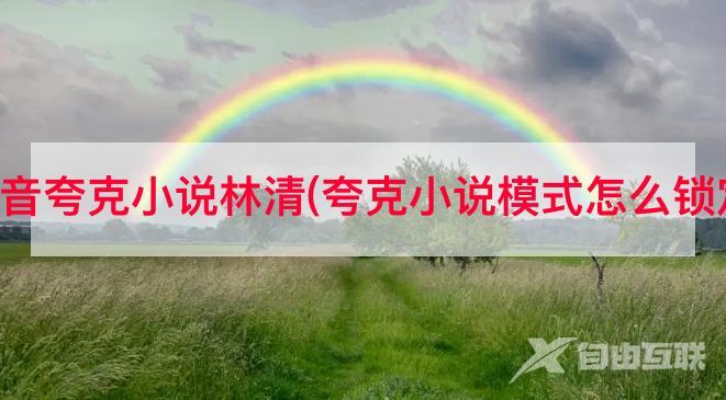 抖音夸克小说林清(夸克小说模式怎么锁定)