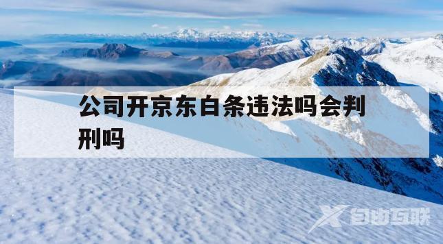 公司开京东白条违法吗会判刑吗(公司开京东白条违法吗会判刑吗怎么办)