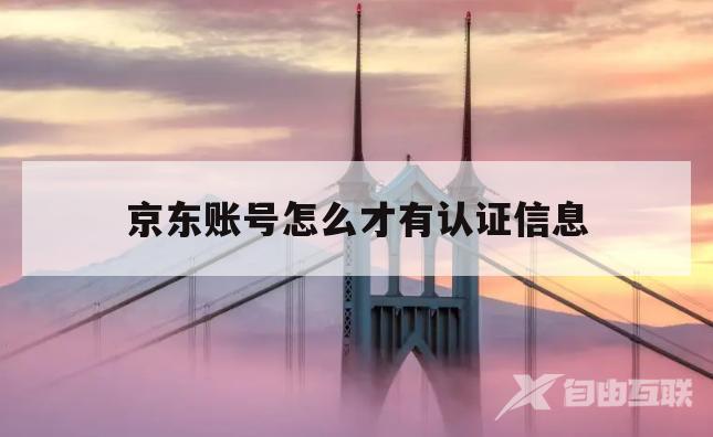 京东账号怎么才有认证信息(京东账号怎么才有认证信息呢)