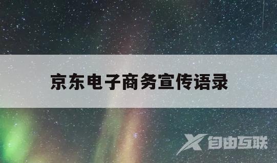 京东电子商务宣传语录(京东电子商务宣传语录怎么写)