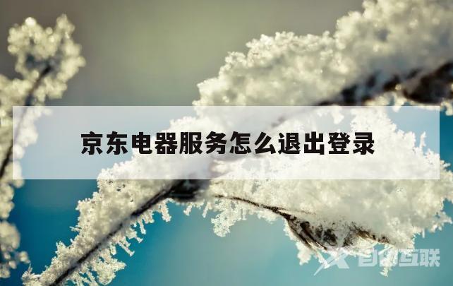 京东电器服务怎么退出登录(京东电器服务怎么退出登录界面)