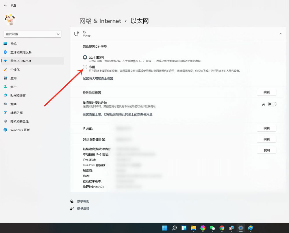 公用网络怎么改成专用网络 win11公用网络改专用网络的方法教程