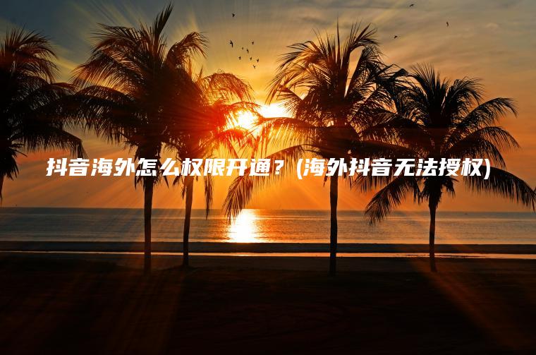 抖音海外怎么权限开通？(海外抖音无法授权)