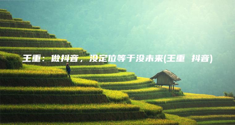 王重：做抖音，没定位等于没未来(王重 抖音)