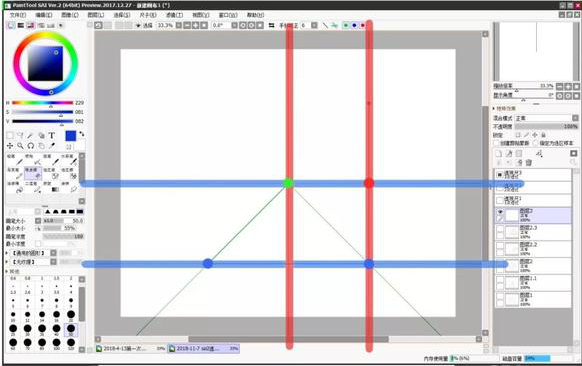 sai透视尺工具怎么用？sai怎么绘制透视插画？
