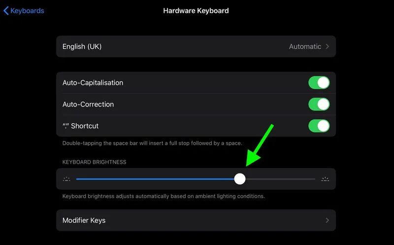 如何调节 iPad Pro 妙控键盘的按键亮度？