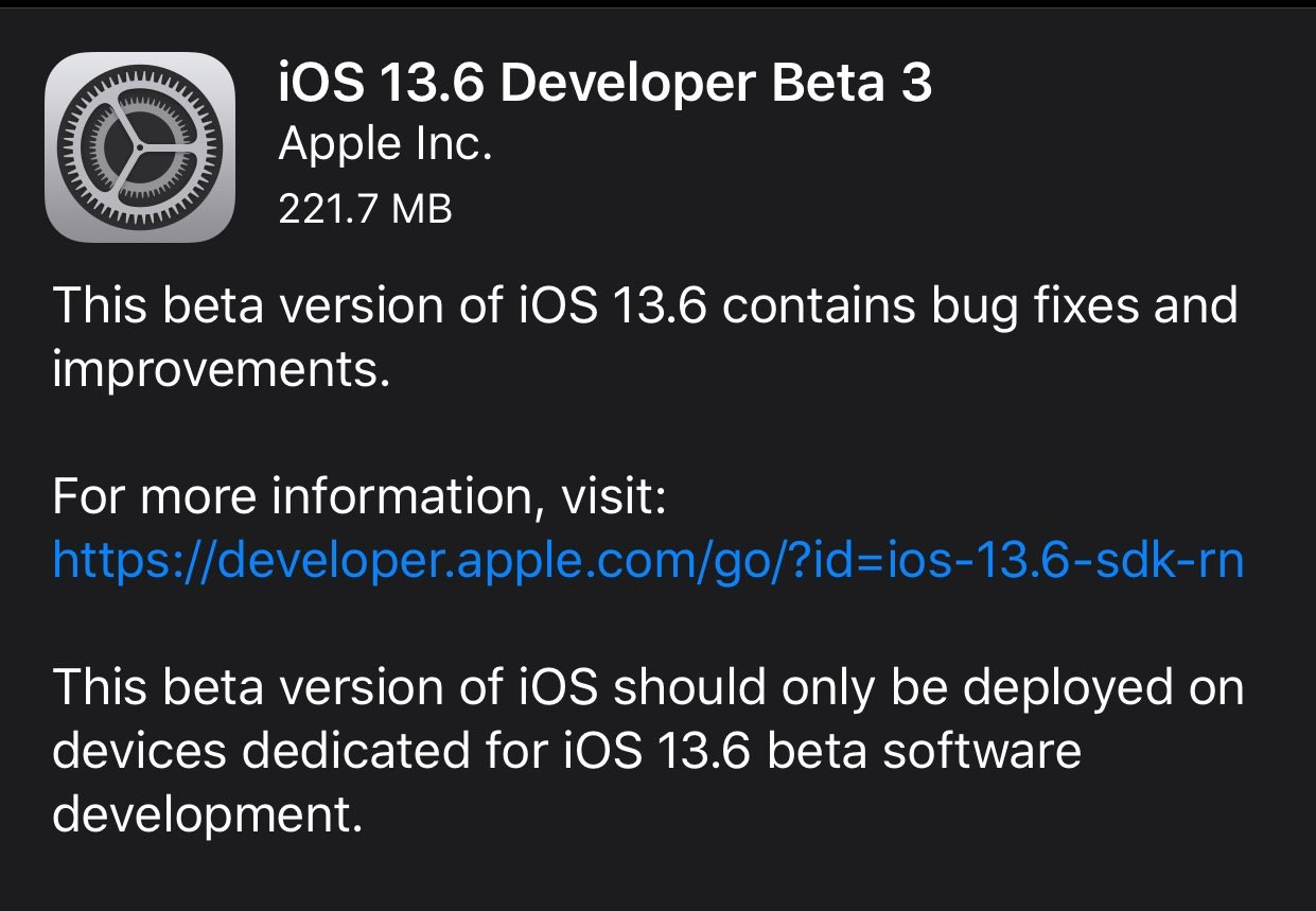 iOS 13.6 Beta3更新内容及升级方法