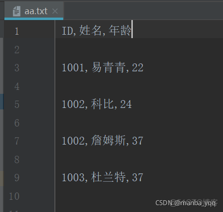 CSV 文件的操作_分隔符