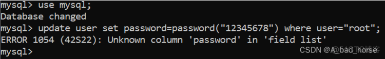 MySQL - “Unknown Column ‘Password‘ In Field List”_java