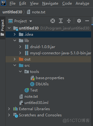 java jdbc druid 连接池 连接工具类的编写 连接池版_jar