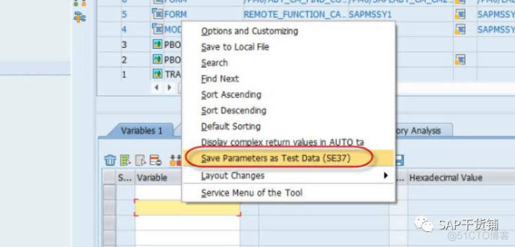 Save parameters as test data(se37)_f5