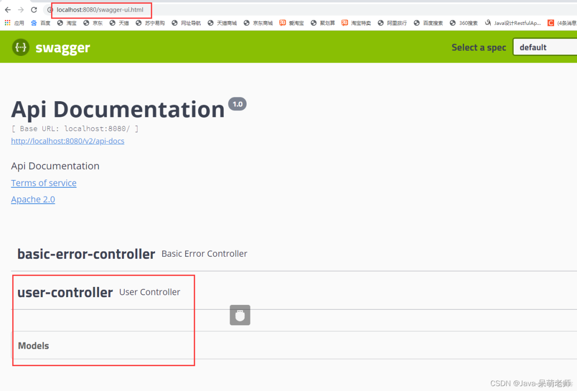 Springboot整合Swagger2在线文档_User_03