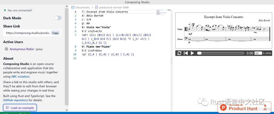 【Rust日报】2021-09-23 - 协作编曲工具 Composing Studio_音乐播放