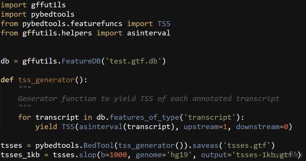 从GTF文件中提取TSS上下游1kb的区间，要多少行代码？_公众号_03