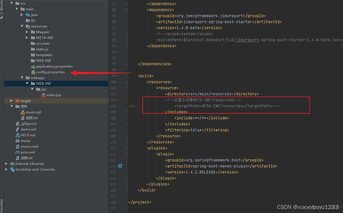 nested exception is java.io.FileNotFoundException: class path resource [config.properties] cannot b_android