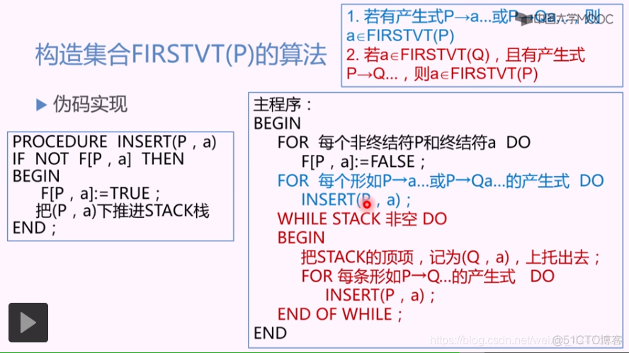 慕课编译原理(第十章.构造优先关系表)_编译原理_06