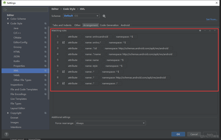 Android Studio3.5 xml文件格式化(Reformat Code)后元素会自动排序的问题_xml_03