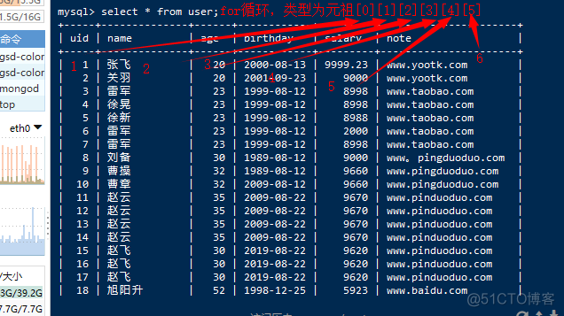 Python查询数据库中表数据并统计总行数_sql