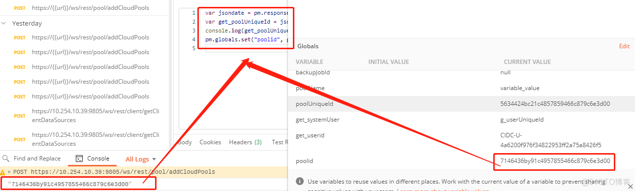 postman如何获取请求响应结果并设置到全局变量里_json_06