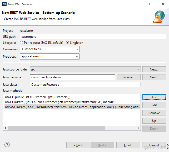 Java IDE MyEclipse 使用教程：创建一个新的 REST Web 服务_java开发工具_11