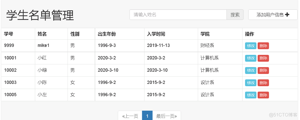 基于JavaSpringMvc+mybatis实现学生信息管理系统_java_05