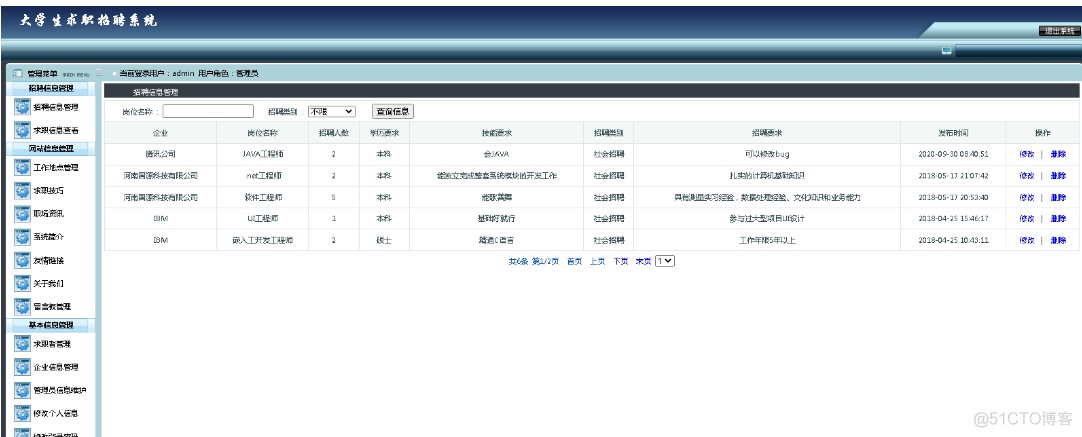 Java基础项目实战--大学生求职招聘信息网站系统_java项目系统_10