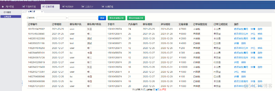 基于Java jsp+mysql+Spring的汽车出租平台租赁网站平台设计和实现_java项目实战_12