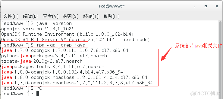 【Linux】CentOS7下安装JDK详细过程_命令窗口_02