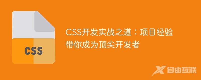 CSS开发实战之道：项目经验带你成为顶尖开发者