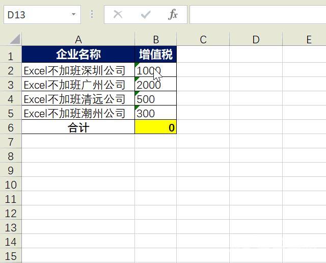 电子表格求和不对是怎么回事（excel为什么求和总是等于0）(6)