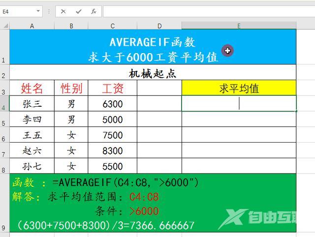 如何利用average 函数求平均值（excel中averageif函数的使用方法）(1)