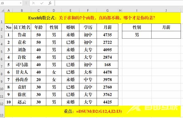 excel函数公式大全求和（求和函数的使用方法及实例）(10)