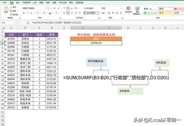 sumif函数怎么用（SUMIF函数的7种使用方法）(5)