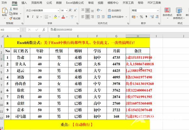 excel换行按什么键（excel自动换行的操作方法）(2)