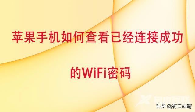 家里wifi密码忘了苹果手机怎么查（苹果如何查看已连wifi密码）(1)