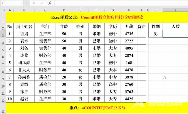 countif函数的使用方法有哪些（countif函数的使用方法和技巧介绍）(1)