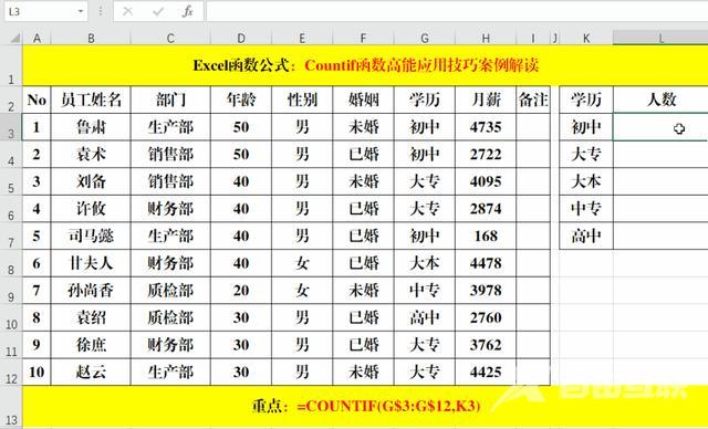 countif函数的使用方法有哪些（countif函数的使用方法和技巧介绍）(2)