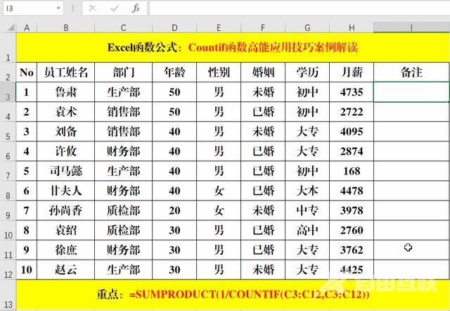 countif函数的使用方法有哪些（countif函数的使用方法和技巧介绍）(4)