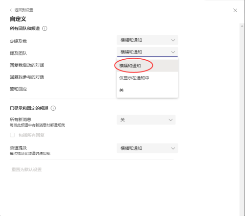 Microsoft Teams怎么设置横幅通知?Microsoft Teams设置横幅通知教程截图