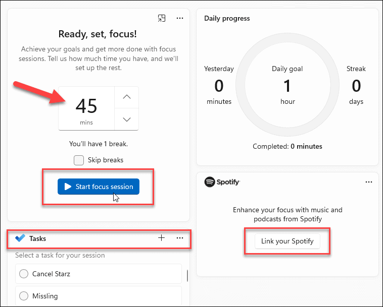 如何在Win11上使用Focus Sessions？Win11上使用Focus Sessions的方法截图