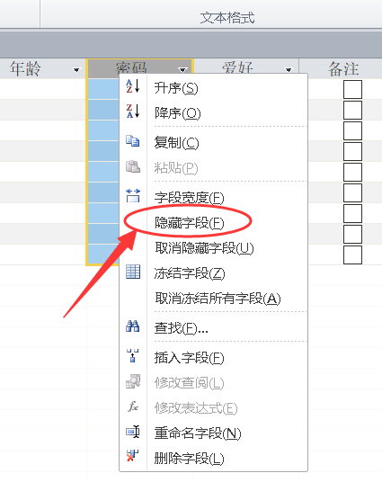 access数据库怎么隐藏或取消隐藏某一字段?access数据库隐藏或取消隐藏某一字段的步骤教程截图