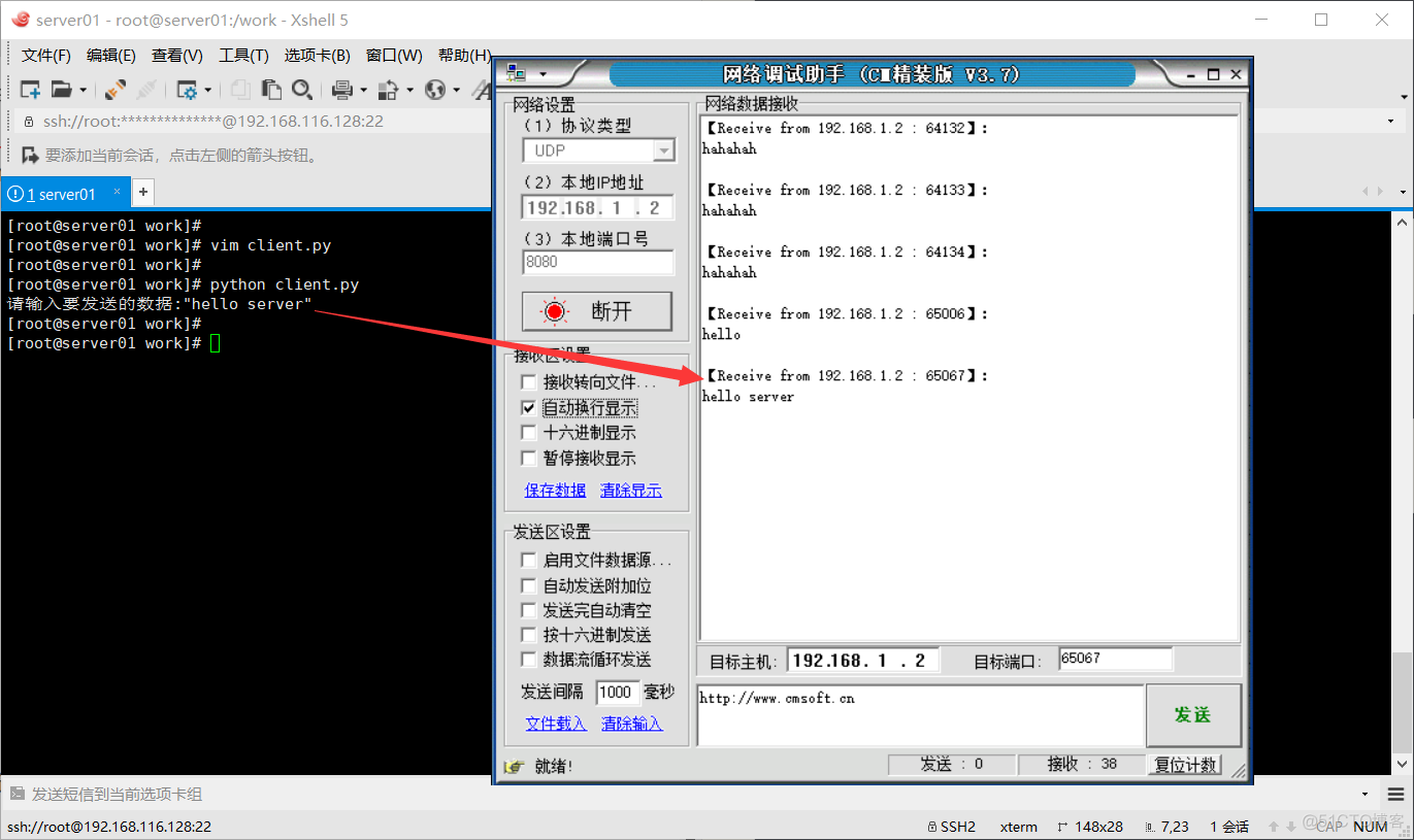 Python 实战 udp网络程序-发送、接收数据_套接字_05