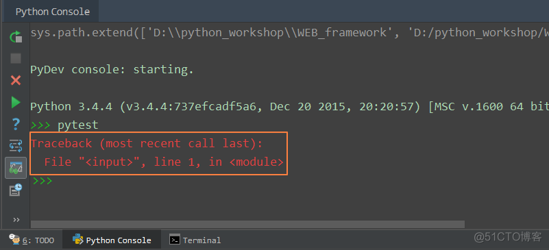 不能在Python Console中运行pytest_命令行